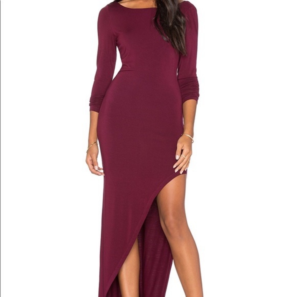 Young Fabulous & Broke Maroon hi-low dress with open back